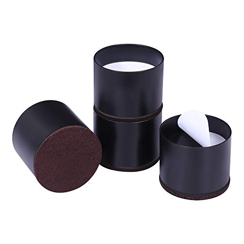 Ezprotekt Elevadores de Cama, Elevadores de Muebles para Sofá, Mesa, Altura de Elevación de 1,2 ', Almohadilla Inferior Protege los Suelos, Juego de 4,Negro Redondo