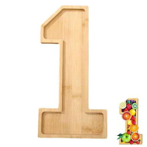 Hayaww Juego De Bandejas De Madera con Números Bandeja para Comida Pan para Refrigerios Pequeña De Madera con Números Tabla para Charcutería Placa aniversario (1)
