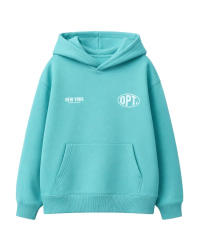 Image of Alan Jones Clothing Boys Oversize Hoodie with Placement Print | Full Sleeve Sweatshirt for Kids & Teens | Age 6-16 Years