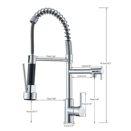 Robinet de cuisine noir rotatif 360 avec mitigeur extractible design