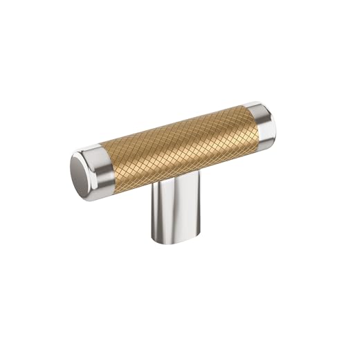 Amerock 2-5/8" Bar Esquire Polished Nickel/Champagne Bronze Cabinet Knob by Amerock - Used condition - US$11.46