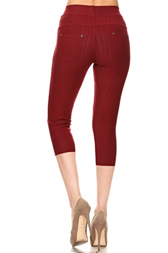 Image of Leggings Depot Women's Cotton Blend Stretch Pull-on Jeggings Casual Pants with Pockets (Available in Plus Size)