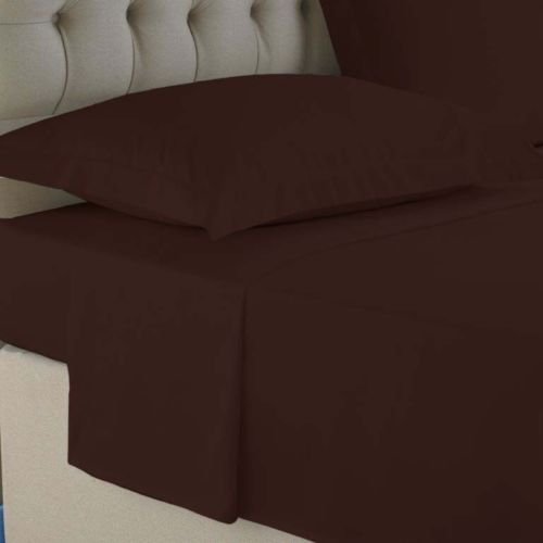 Great Knot Chocolate 100% Egyptian Cotton Percale Flat Sheet (, Double)