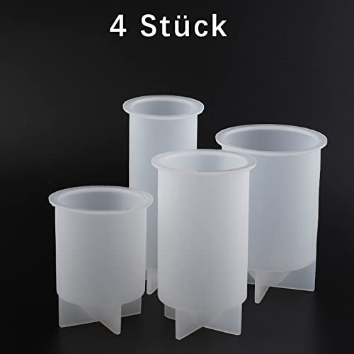 Kerzenformen Set aus Silikon für Stumpenkerzen, 4 Größen
