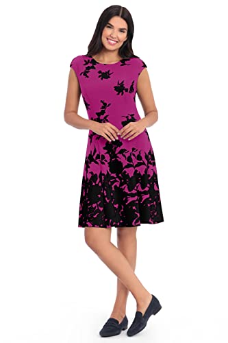 Image of London Times Womens Dresses Cap Sleeve Fit and Flare - Elegant Summer Cocktail Graduation Garden Party Wedding Guest Dress