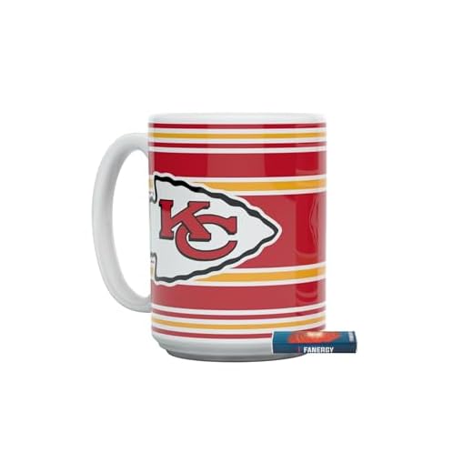 Kansas City Chiefs Taza de cerámica resistente NFL + azúcar de uva Fanergy (Established, 450 ml)