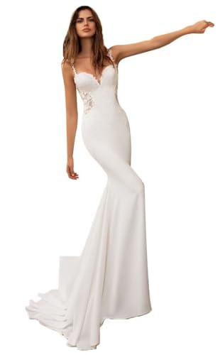 SYYS Mermaid Long Wedding Dress for Bride 2024 Lace Appliques Bridal Dress SYYS26-F