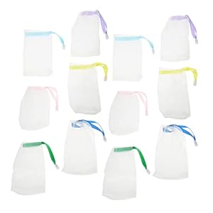 SKISUNO 25pcs Bubble Net Storage Bag Holder Soap Foaming Nets Bathroom Soap Bag Bubble Foam Soap Holder Exfoliating Soap Sack Plastic Soap Bag Soap Bags Mesh Plastic Stand Scrub Pe Face
