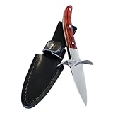 SOLUSTRE Cuchillo para Mariscos Abridor de Ostras de Acero Inoxidable con Mango de Madera Colorido Herramienta para Descascarar Mariscos Ergonómico y Seguro para Cocina y Picnic