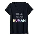 Photo Gallery donna trendy be a nice human multicolor maglietta con collo a v Photo Gallery donna trendy be a nice human multicolor maglietta con collo a v