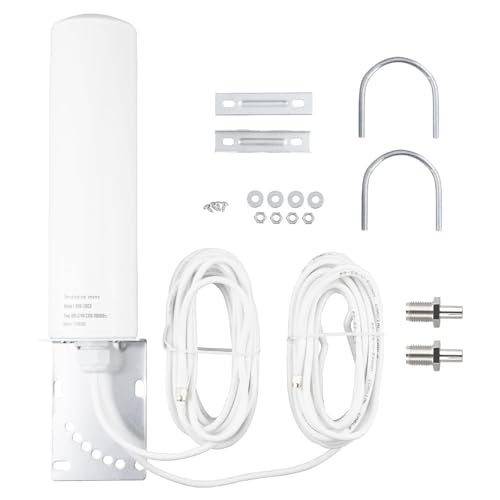 BOOBRIE 4G 5G LTE Antenne Outdoor 10dBi 698-2700 3300-3800MHz WiFi SMA Stecker RG58 Kabel 5M SMA Buchse zu TS9 Stecker Adapter Hohe Verstärkung 3G 4G LTE OmniDirectional