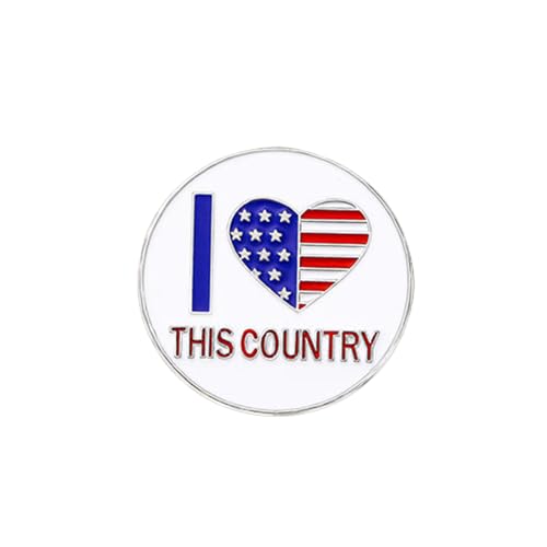 Image of USA Flag Brooch Pin for Women American Flag Brooches 4th of July Patriotic Red White Blue USA Flag Lapel Pin American Patriotic Medal Brooches Dress Accessories for Independence Day