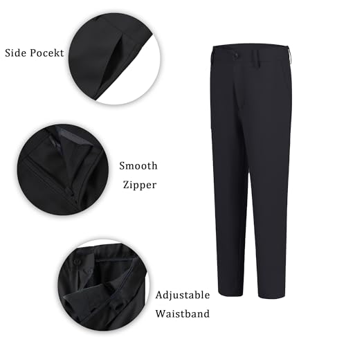 Toddler and Children's Pants Slim Fit Stretch Dress Pants for Boys Adjustable Waist Straight Fit School Uniform Pant3