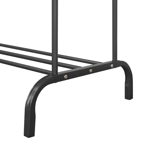 Image of Strassis Design PC Metal Garment Rack Multipurpose Clothes Rack with Bottom Shelf /Coat Jacket Hanger for Home Bedroom Storage Organizer Unique Display Stand (Black)