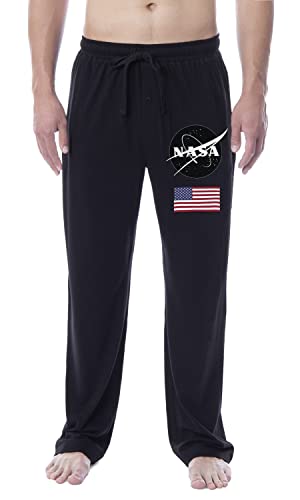 NASA Mens' Logo Icon American Flag Space Sleep Pajama Pants