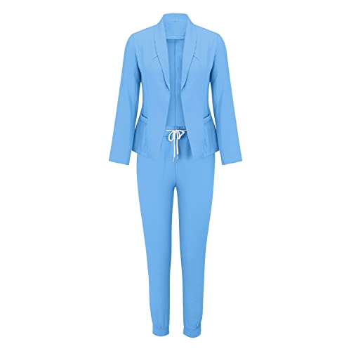 Women Suits 2 Piece Set 2025 Trendy Outfits Open Front Blazer and Pant Work Sets for Women Business Casual Outfits3