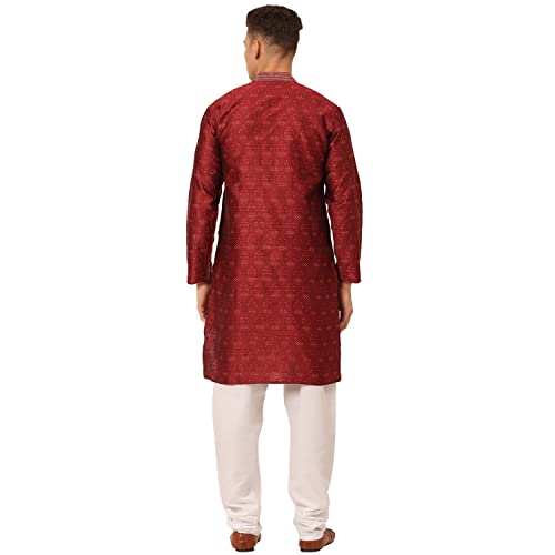 Image of Jompers Silk Blend Men's Collar Embroidered Kurta Pyjama Set