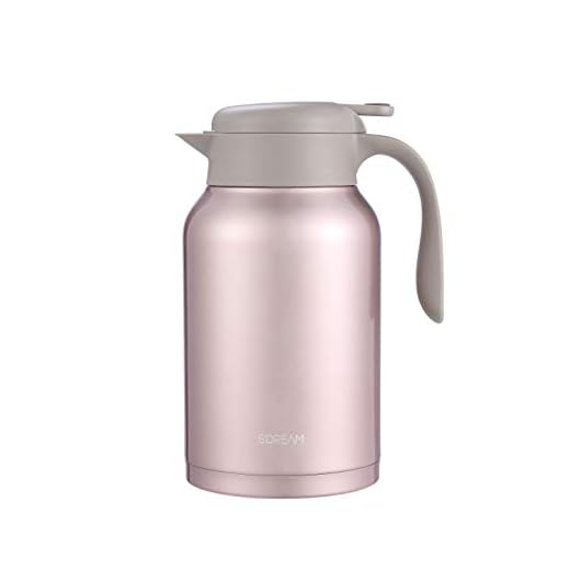 SDREAM 68 Oz Coffee Carafe Thermal Stainless Steel Double Walled Thermal Pots Hot Cold Beverage (Pink)