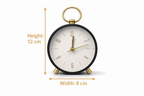 Image of Classic Black Twin Bell Table Alarm Clock with Night LED Light Heavy Slippers Loud Alarm Clock Ideal for Student and Kids Bedroom Table Top AlarmClock (1-pcs)