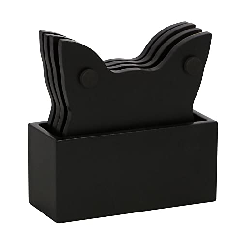 Something Different Mystic Mog Cat Face Coaster Set (Pack of 4) (One Size) (Black) - Image 3