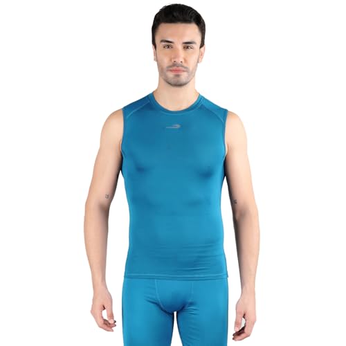 Image of DSC Men's Solid Athletic Fit Sando Compression (DSMPS320-L Azure L)
