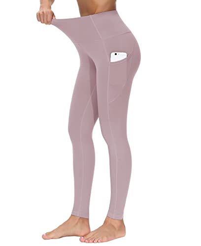 Image of THE GYM PEOPLE Thick High Waist Yoga Pants with Pockets, Tummy Control Workout Running Yoga Leggings for Women