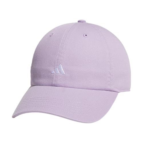 adidas Womens Saturday Hat Relaxed Fit Strapback Baseball Cap Powder Plum Purple/White/3 OSFA