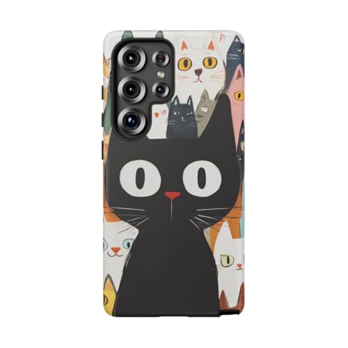 Coque Galaxy S25 Ultra chat noir rigide et mate anti-rayures