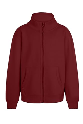 Sweat pour enfant de qualité supérieure Mukua SZ270K avec fermeture éclair couleur cramoisi