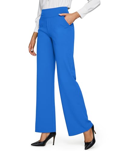 Image of G4Free EverGoing Yoga Pants Women Wide Leg Pants with Pockets High Waist Stretch Dress Casual Sweatpants Petite /Regular /Tall