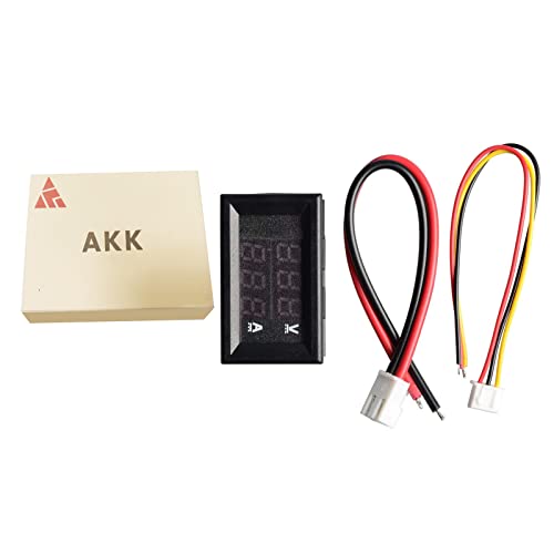 Image of AKK LED Digital Voltmeter Ammeter Blue Red LED Amp Dual Digital Display Voltage Meter, Electronic Monitors and Monitor modules for Monitoring Electric Current and Electrical Signals