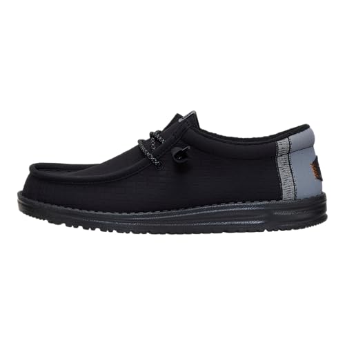 Image of HEYDUDE Wally Quilted Black/Moon Grey 11, Men’s Shoes, Slip-on Loafers, Comfortable & Light-Weight