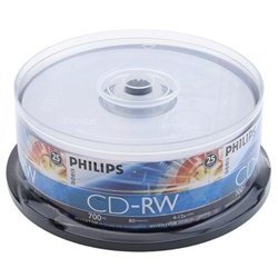 25 Philips CD-RW 4 x -12 x 80 min/700MB (Philips logo sulla parte superiore)