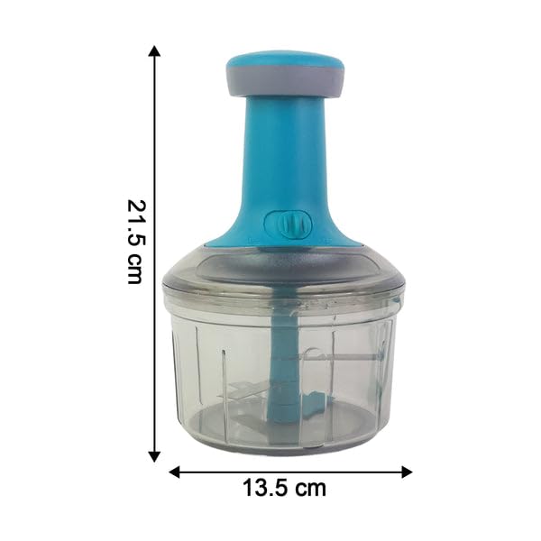 Image of Manual Push Chopper Vegetable Cutter 750ml - Pull String Onion Garlic Chopper BPA-Free Transparent