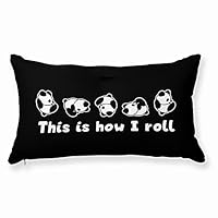HUYAW This Is How I Roll Panda Throw Pillow Cover, Funny Bear Gifts for Women Men Kids, Cute Pillow Case 12x20 Inch, Themed Room Bedroom Sofa Home Nursery Decor