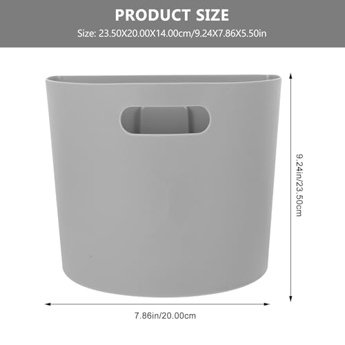 Caneca de basura plástica gris pequeña semicírculo para pared miniatura 2