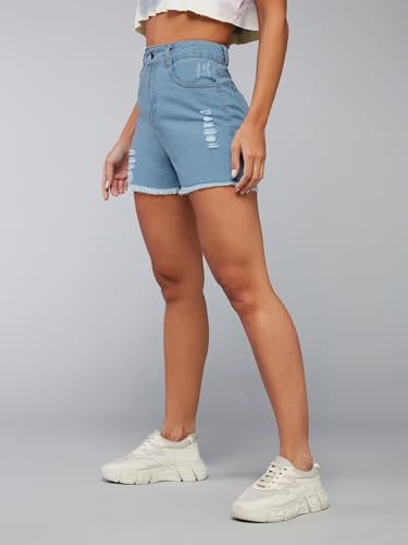 Image of Dolce Crudo Women's High Rise Denim Shorts - Relaxed Fit