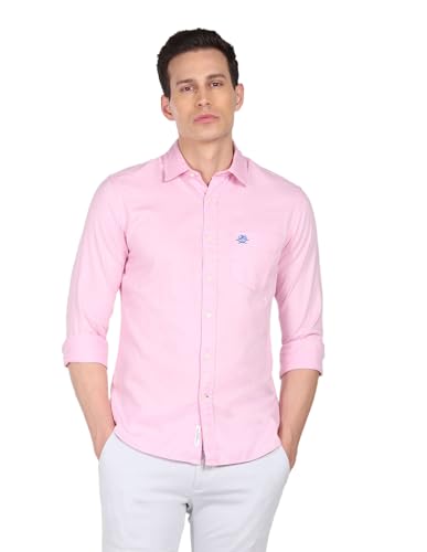 Image of U.S. Polo ASSN. Men's Solid Spread Collar Premium Cotton Dobby Tailored Fit Shirt