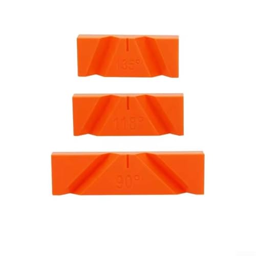 Juego de 3 plantillas de afilador de brocas, guía de plástico naranja para ángulos de 90 °, 118 ° y 135 °, herramienta de afilado, herramienta de afilado, polímero para restaurar brocas a borde de