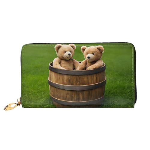 (toy cloth bear) Print Women's Long Wallet Clutch with Zipper Multiple Card Slots Coin Pocket Elegant Ladies Purse