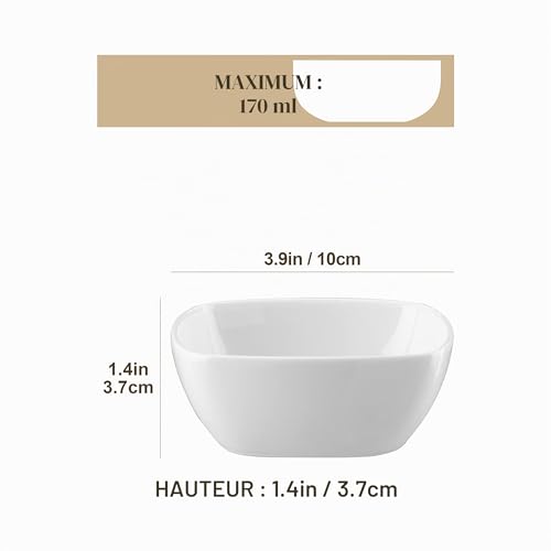 MALACASA Série Ramekin, 12pcs Bols à Sauce en Porcelaine, 170ml, Blanc – vue 2