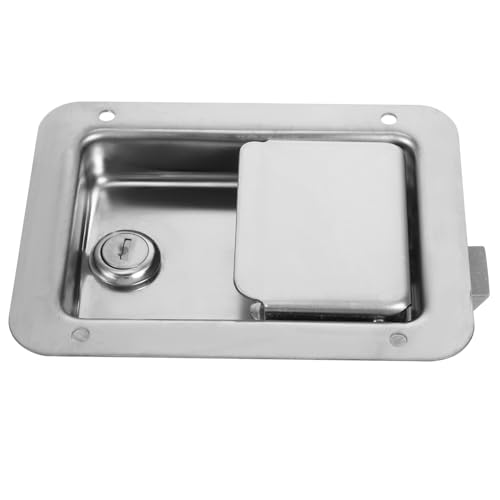 Housoutil 2 パネルロック キャビネットカムロック ドアロックノブ 耐久性のあるツールボックスロック rv コンパートメント ロック チェーンドアガードロック ステンレス鋼 Silver