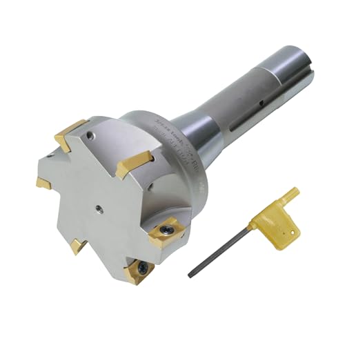 Jerax tools R8 Shank Indexable 3" End Mill, 3" Diameter 90 Degree High Speed Milling Cutter with Replaceable Carbide Insert