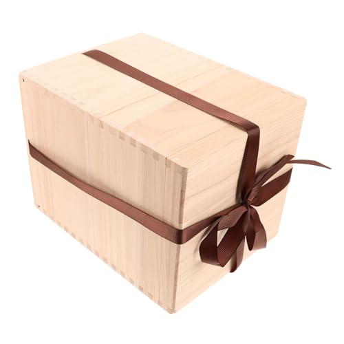 Cabilock Boîte Bois Artisanale pour Tasse à Thé et Vase Boîte de Rangement Compacte et Rustique pour Souvenirs Bijoux et Petits Objets pour Cadeaux et Occasions Spéciales