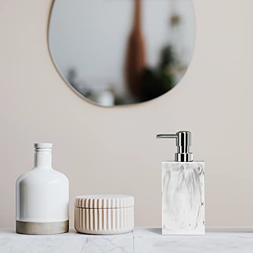 Hand Soap Dispenser, 14 Oz Countertop Hand Lotion Pump Bottles, Lotion Container, Refillable Liquid Hand Soap Jar, Resin Shower Dispensers For Bathroom, Kitchen (White) #TOP1
