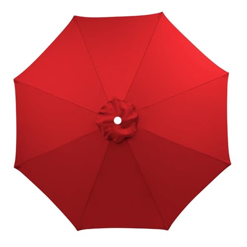Patio Umbrella 7.5ft 9 ft 10ft Replacement Canopy for 6 Ribs 8 Ribs, Outdoor Market Table Umbrella Canopy Replacement Waterproof UV Protective Umbrella Cloth Fabric(Color:Red,Size:2m/6.5FT(6-ribs))