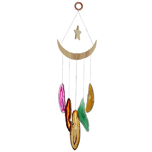 Carillon eolien agate mookaitedecor pour terrasse relaxante multicolore