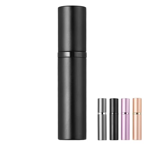 CVNRCLP Refillable Perfume Atomizer - Portable 5ml Mini Spray Bottle - Leak-Proof Cologne Dispenser for Men and Women - Travel-Friendly Design (Black)
