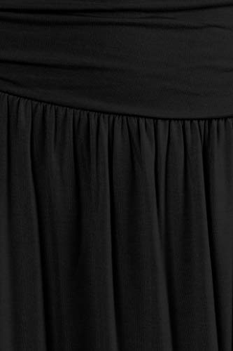 Simlu 599444 Black Skirts For Women Knee Length High Waisted Black Skirt Flowy Skirt Black Aline Skirt Black Pocket Skirt thumb #3