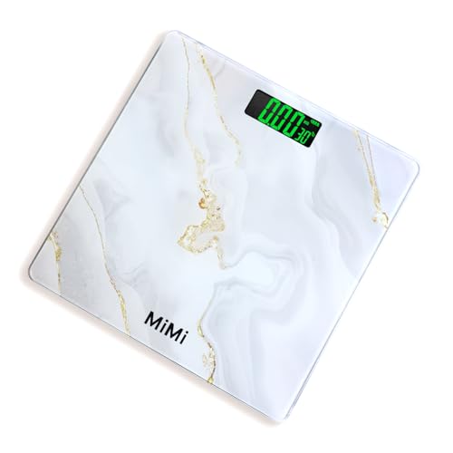 Image of Atom /Aliston MKP Marble Glass Personal Weighing Scale With LCD Backlight Display & Capacity 180Kg | Ultra-Slim 4.5mm | 28 x 28 cm | Bathroom & Home Weighing Scale